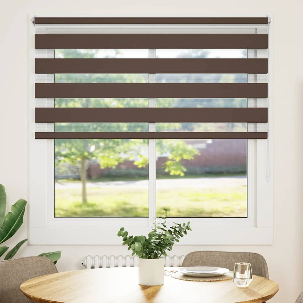Zebra-Rollo 120,9 x 175 cm, Stoffbreite 116,7 cm, Kaffeebraun
