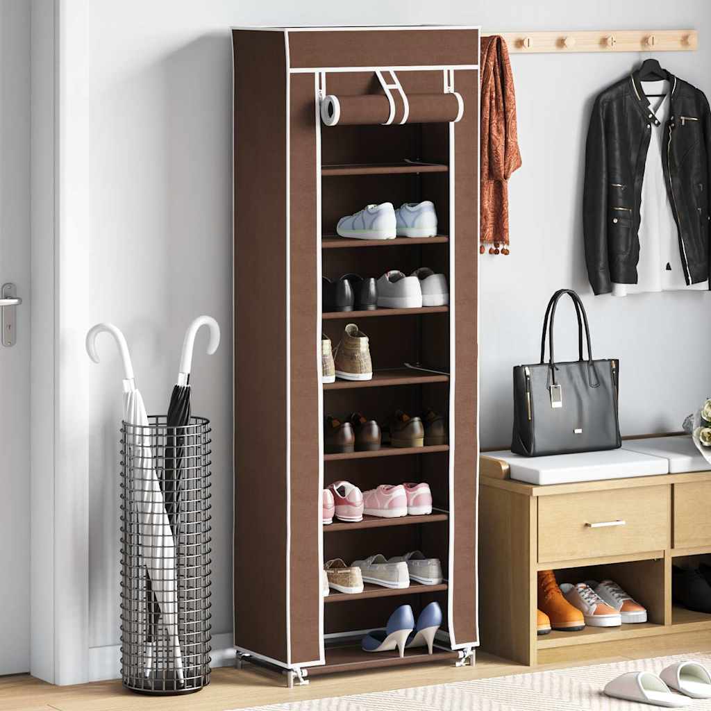 Schuhschrank Schuhregal 8 Schicht 57 x29 x162 cm Braun
