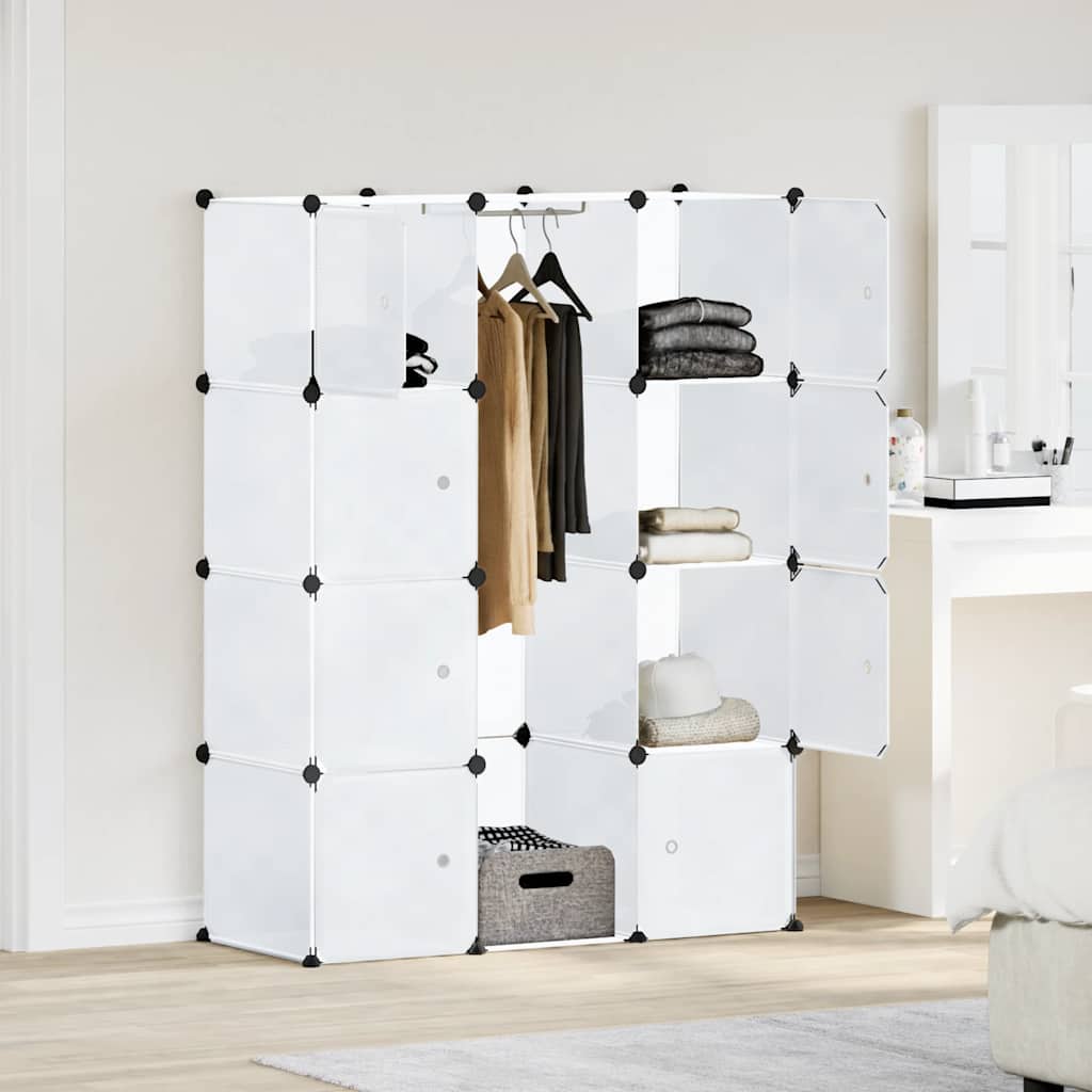 Modularer Schrank mit 9 Fächern 109x36,5x143 cm Weiß