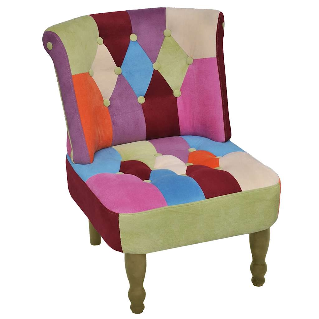 Französische Stühle 2 Stk. Patchwork-Design Stoff