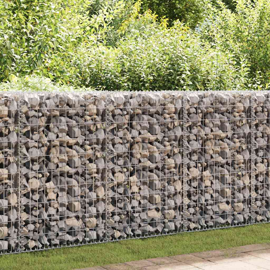 Steinkorb Gabione mit Deckeln Verzinkter Draht 100×100×30 cm