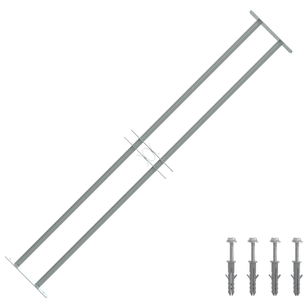 Fenstergitter Verstellbar mit 2 Querstäben 1000-1500 mm