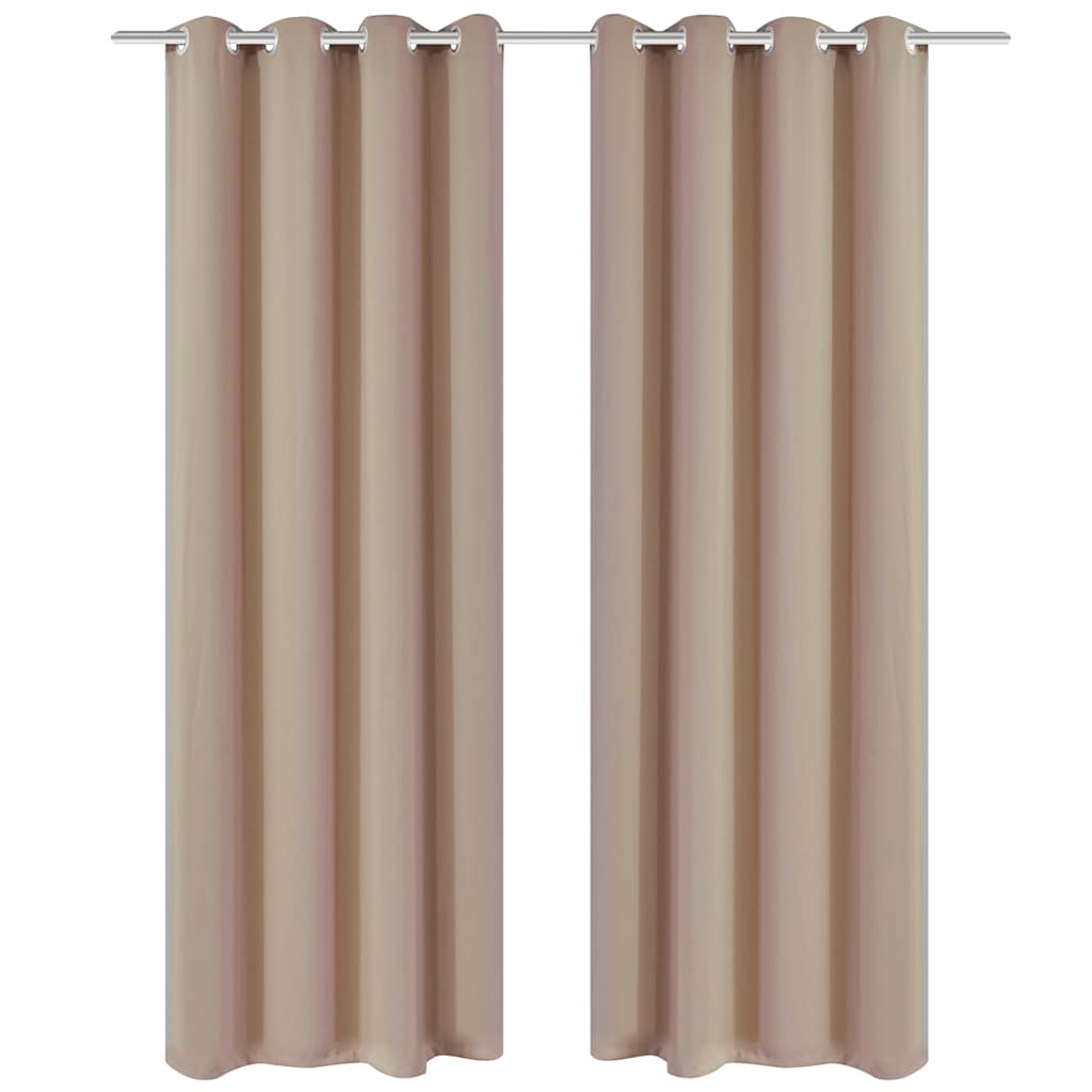 Verdunkelungs-Vorhänge mit Metallringen 135 x 245 cm Creme blackout