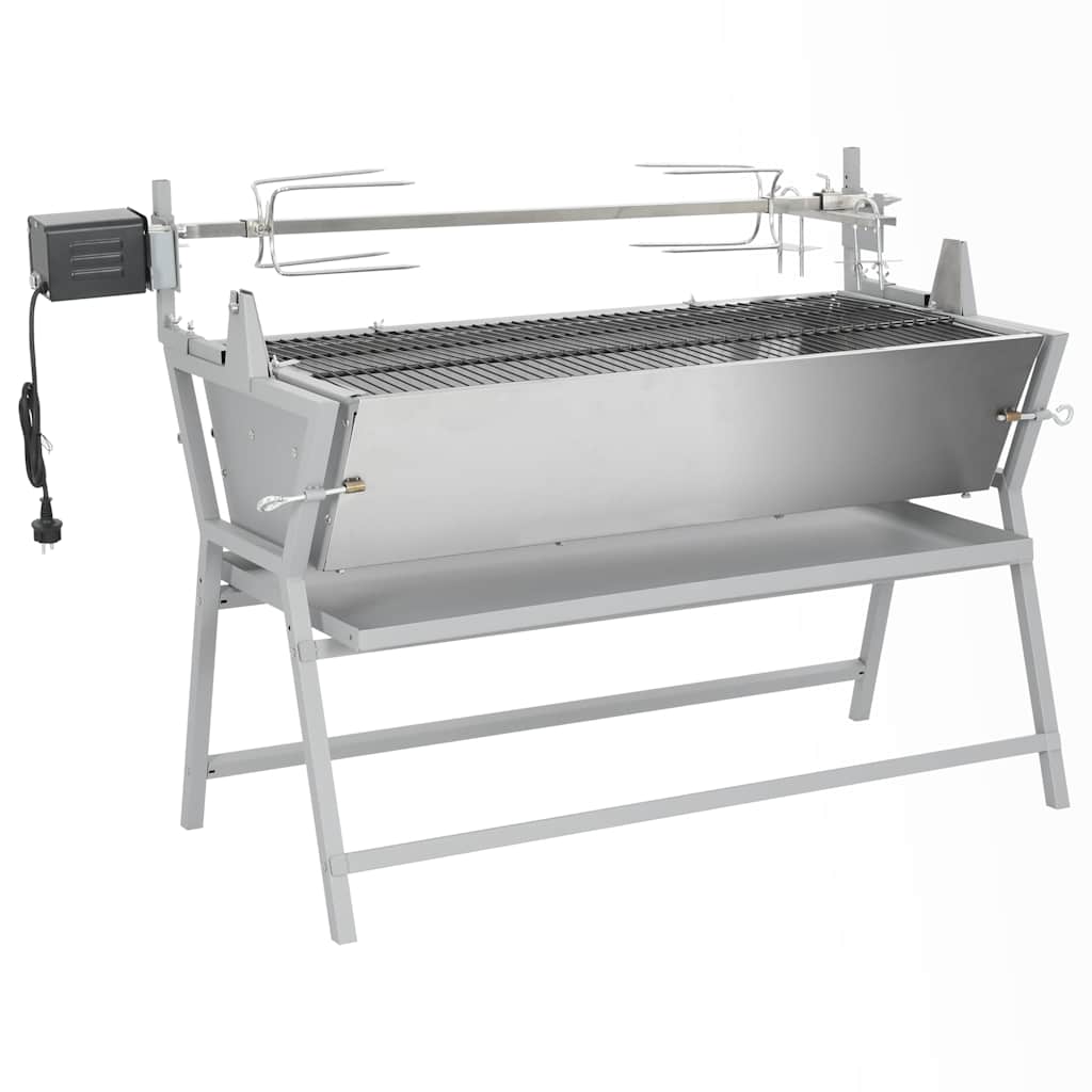 BBQ Grill mit Drehspieß Eisen und Edelstahl