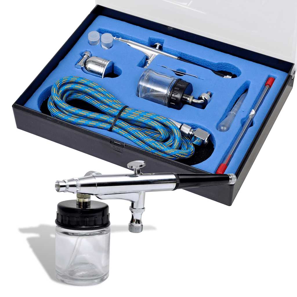 Airbrush-Set mit Glasbehälter 0,2 / 0,3 / 0,5 mm Düsen