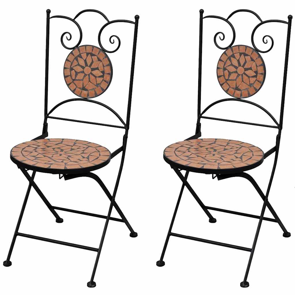 Klappstühle, 2 Stück, Keramik, Terrakotta