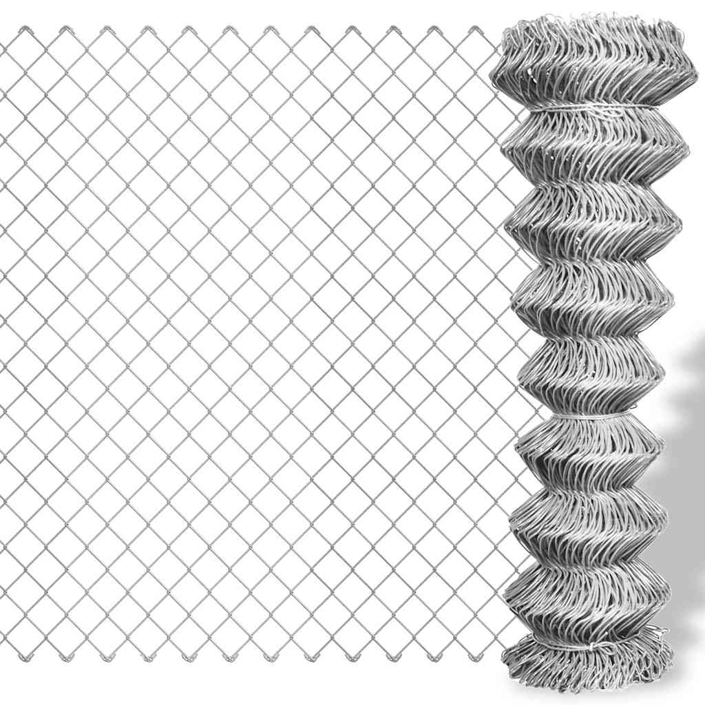 Maschendrahtzaun Verzinkter Stahl 25×1 m Silbern