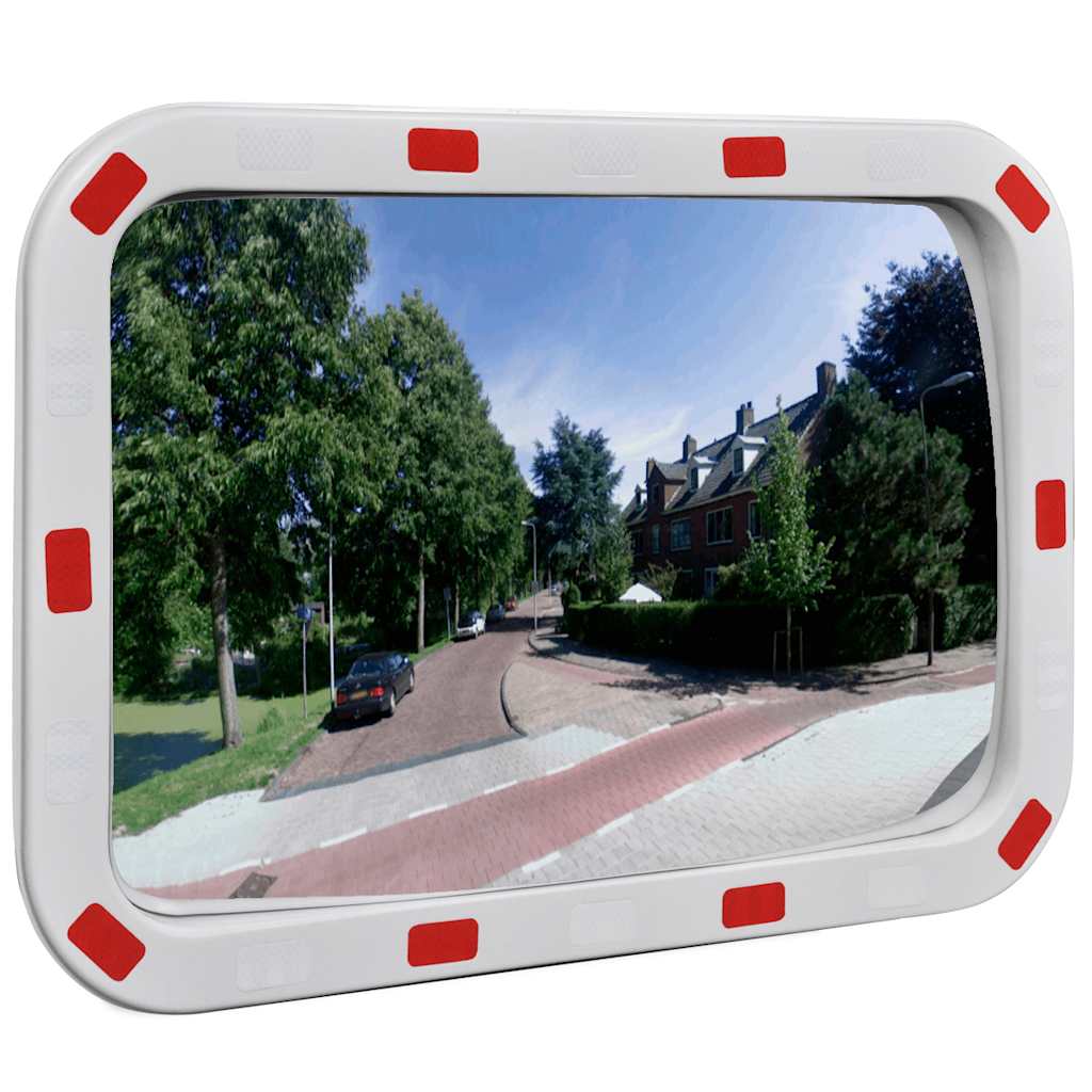 Verkehrsspiegel Konvex Viereckig 40×60 cm mit Reflektoren