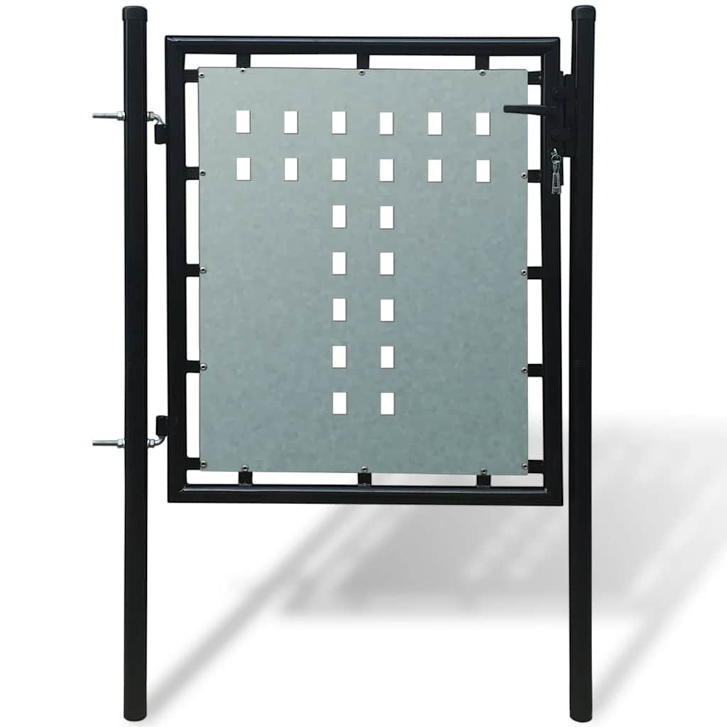 Schwarzes Einzeltor für Zäune 100 x 75 cm