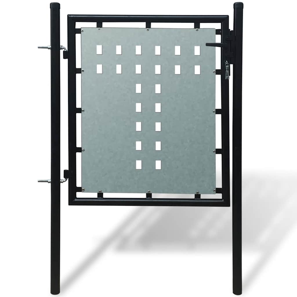 Schwarzes Einzeltor für Zäune 100 x 100 cm