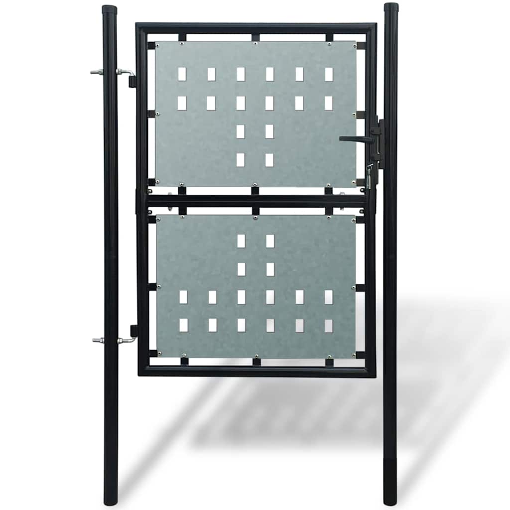 Schwarzes Einzeltor für Zäune 100 x 150 cm
