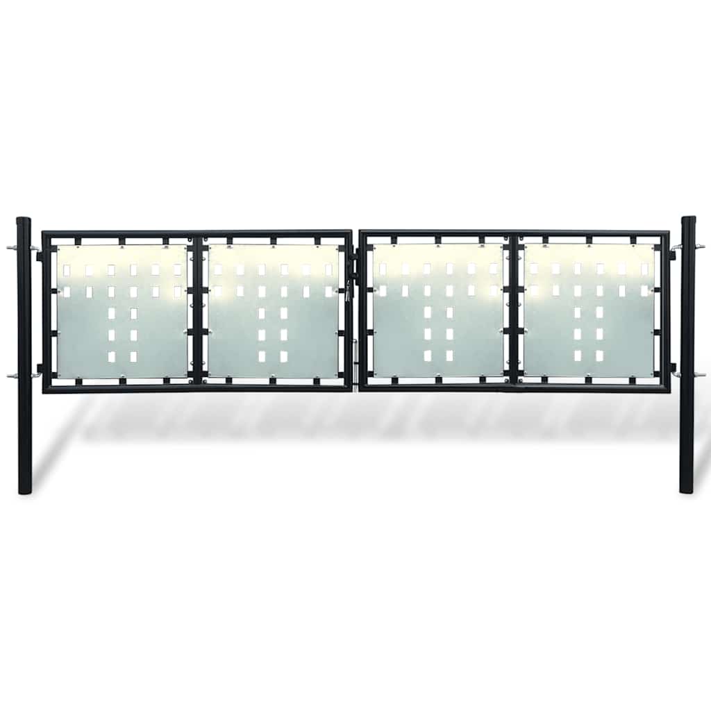 Schwarzes Einzeltor für Zäune 300 x 100 cm