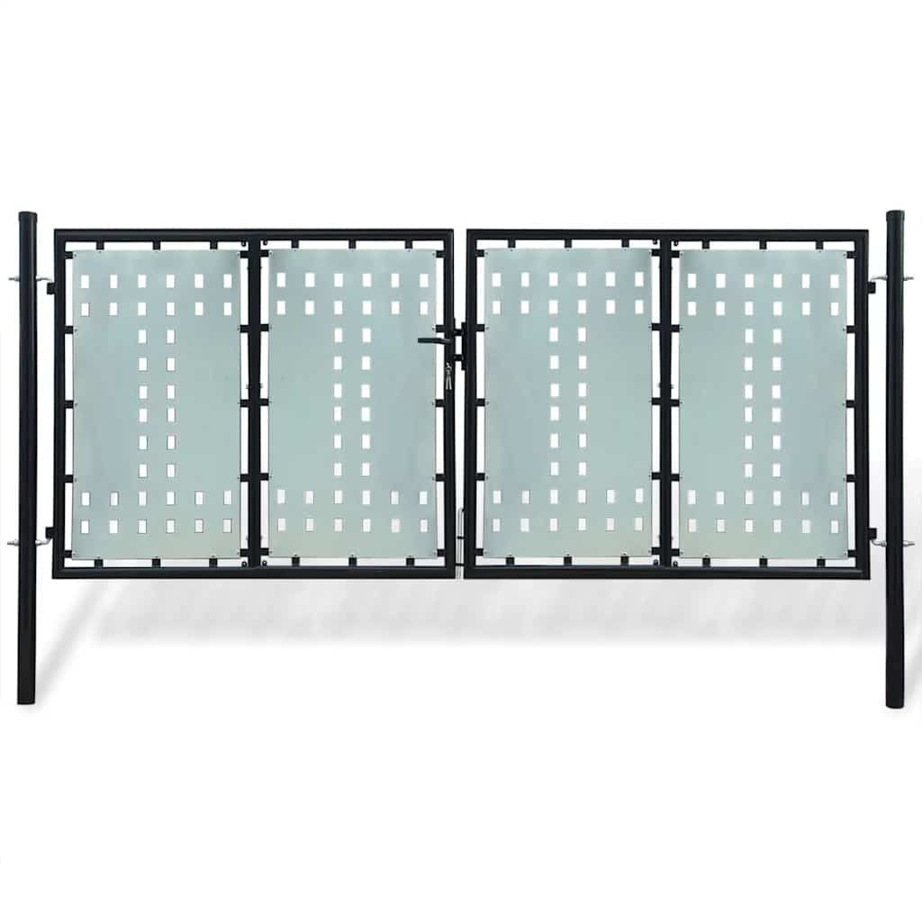 Schwarzes Einzeltor für Zäune 300 x 125 cm