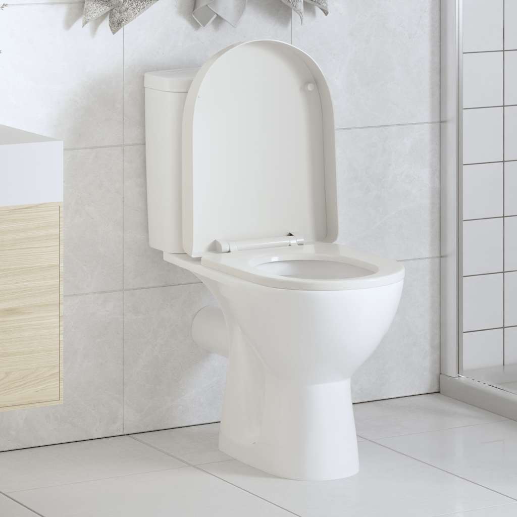 Toilettensitz mit Absenkautomatik Weiß Quadratisch