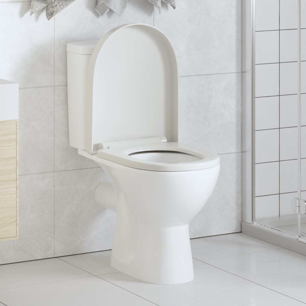 Toilettensitz mit Absenkautomatik und Quick-Release Weiß Eckig