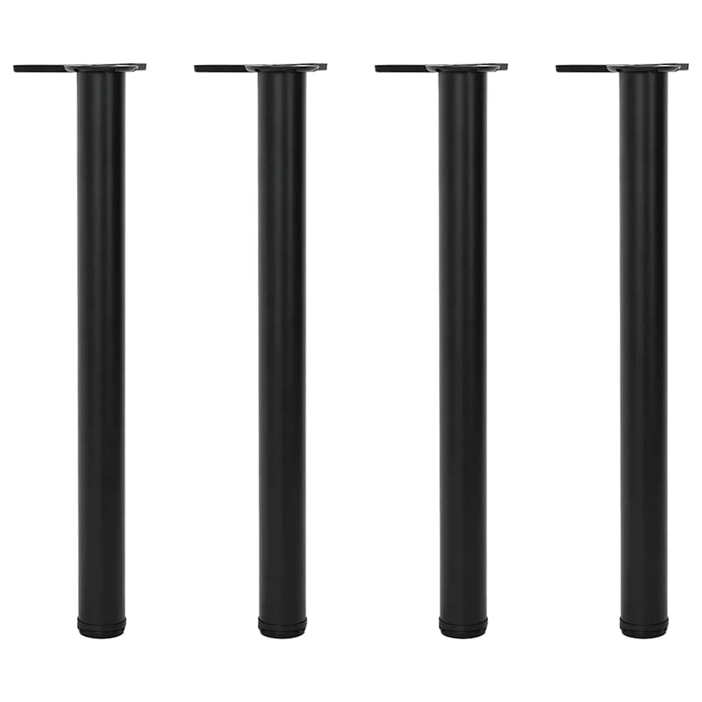 4x höhenverstellbares Tischbein Schwarz 710 mm