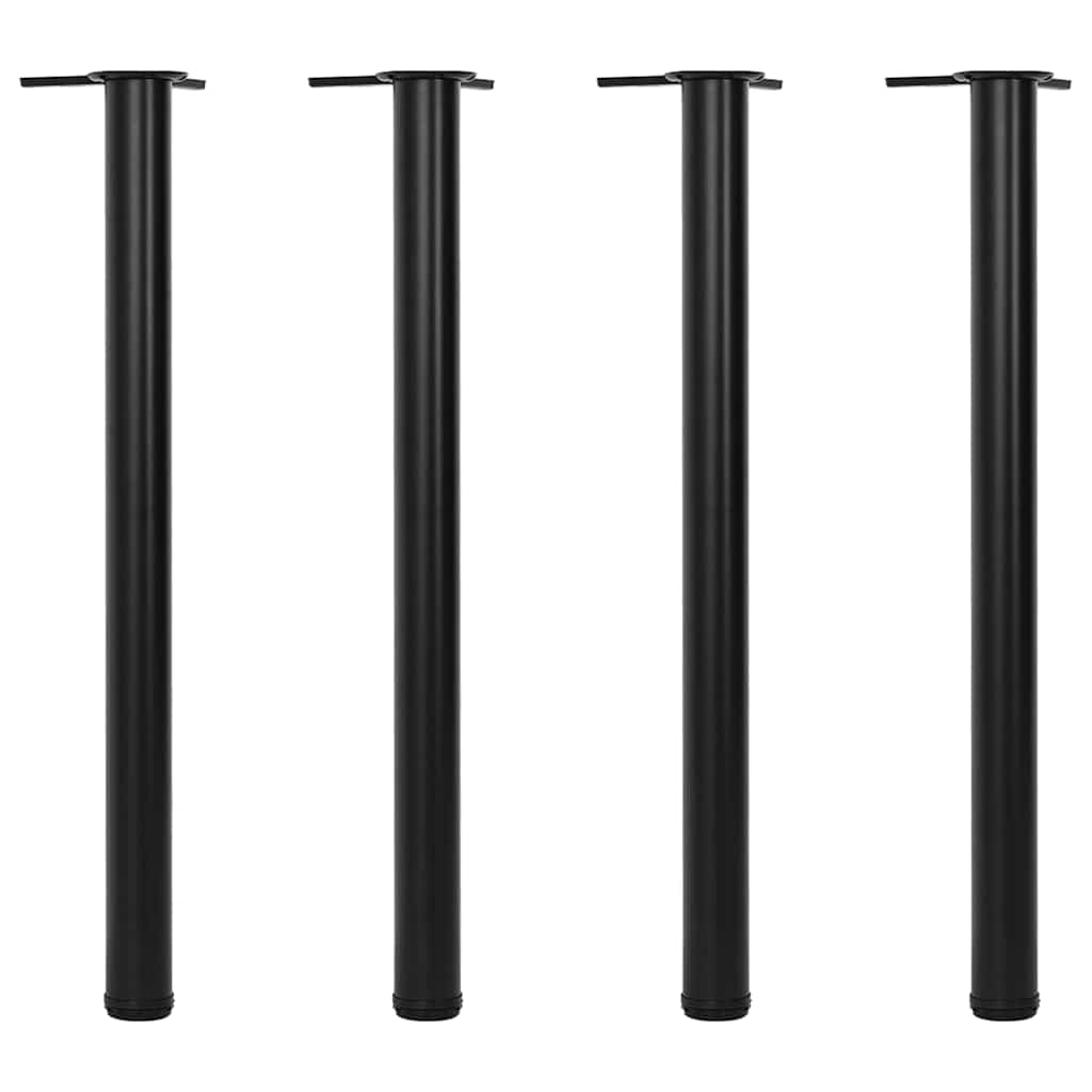 4 höhenverstellbare Tischbeine Schwarz 870 mm