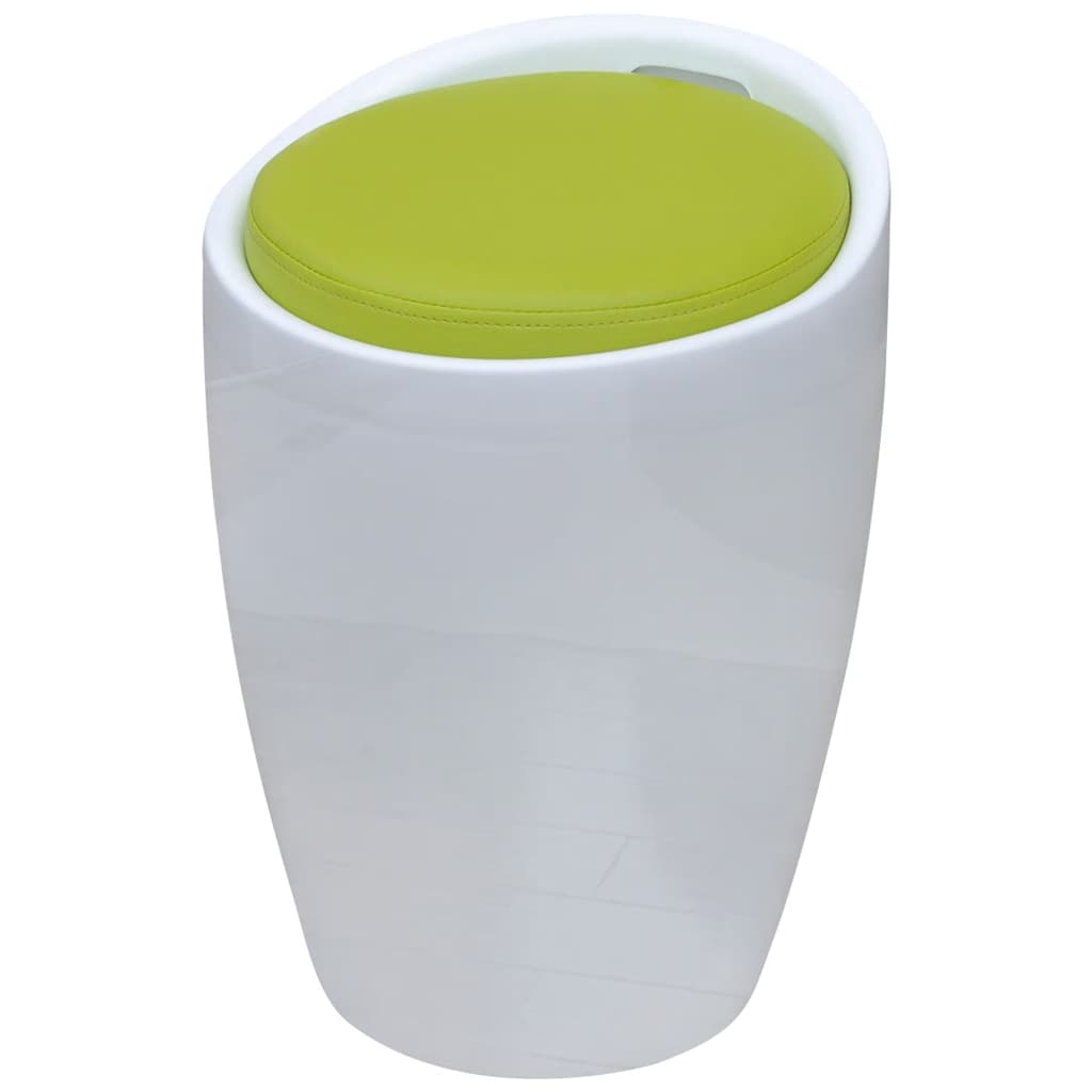 Hocker Weiß und Grün Kunstleder