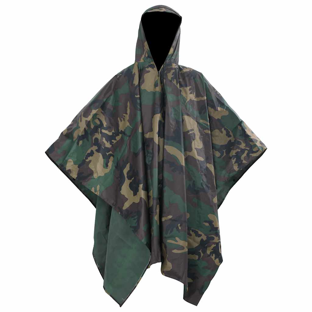 Wasserdichter Armee-Regenponcho für Camping/Wandern Tarnung