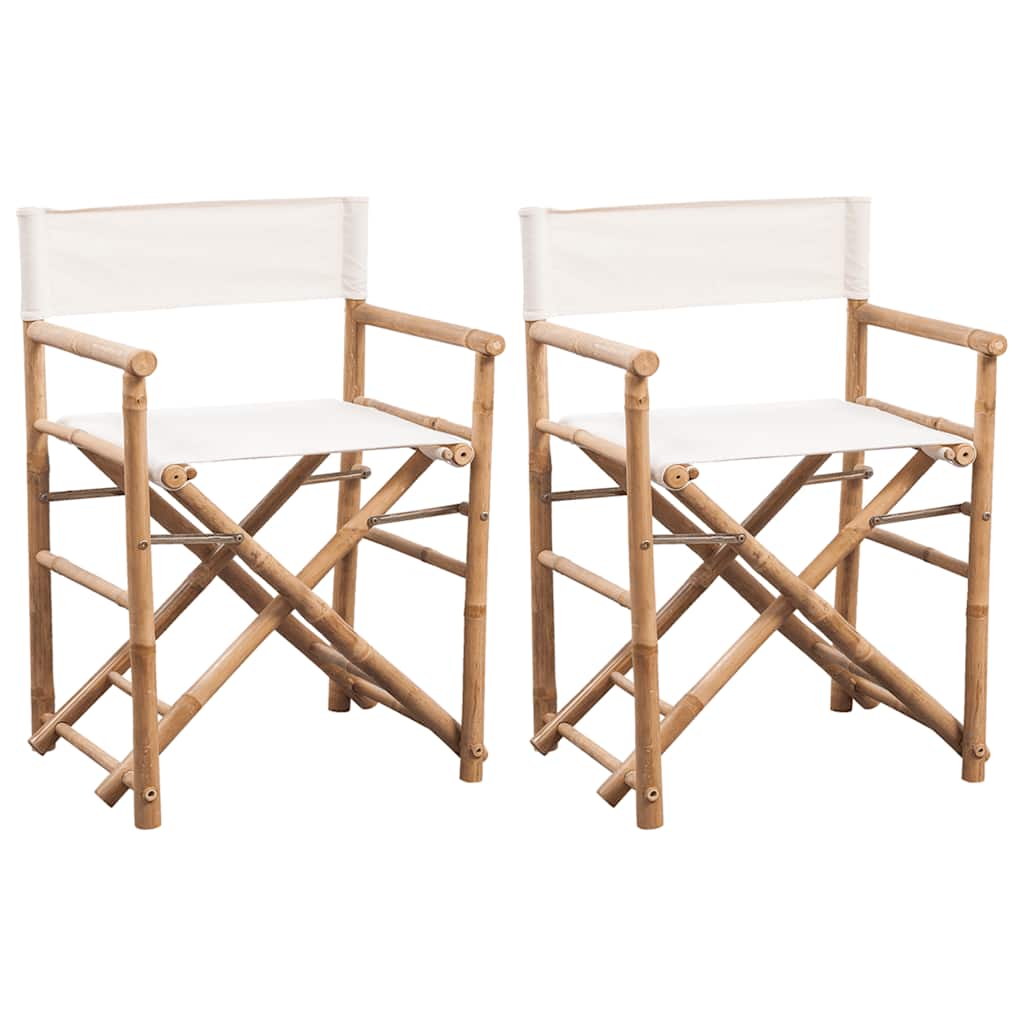 Klappbarer Regiestuhl 2 Stk. Bambus und Canvas