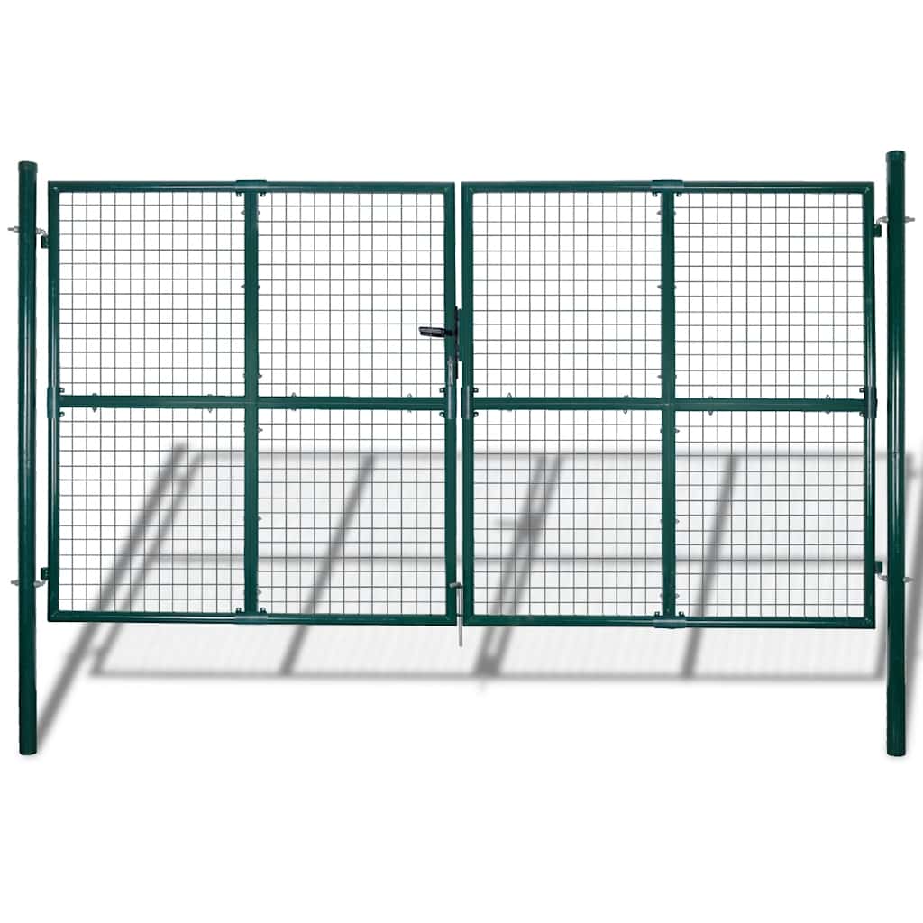 Doppeltür-Gartentor 300x150 cm pulverbeschichteter Stahl