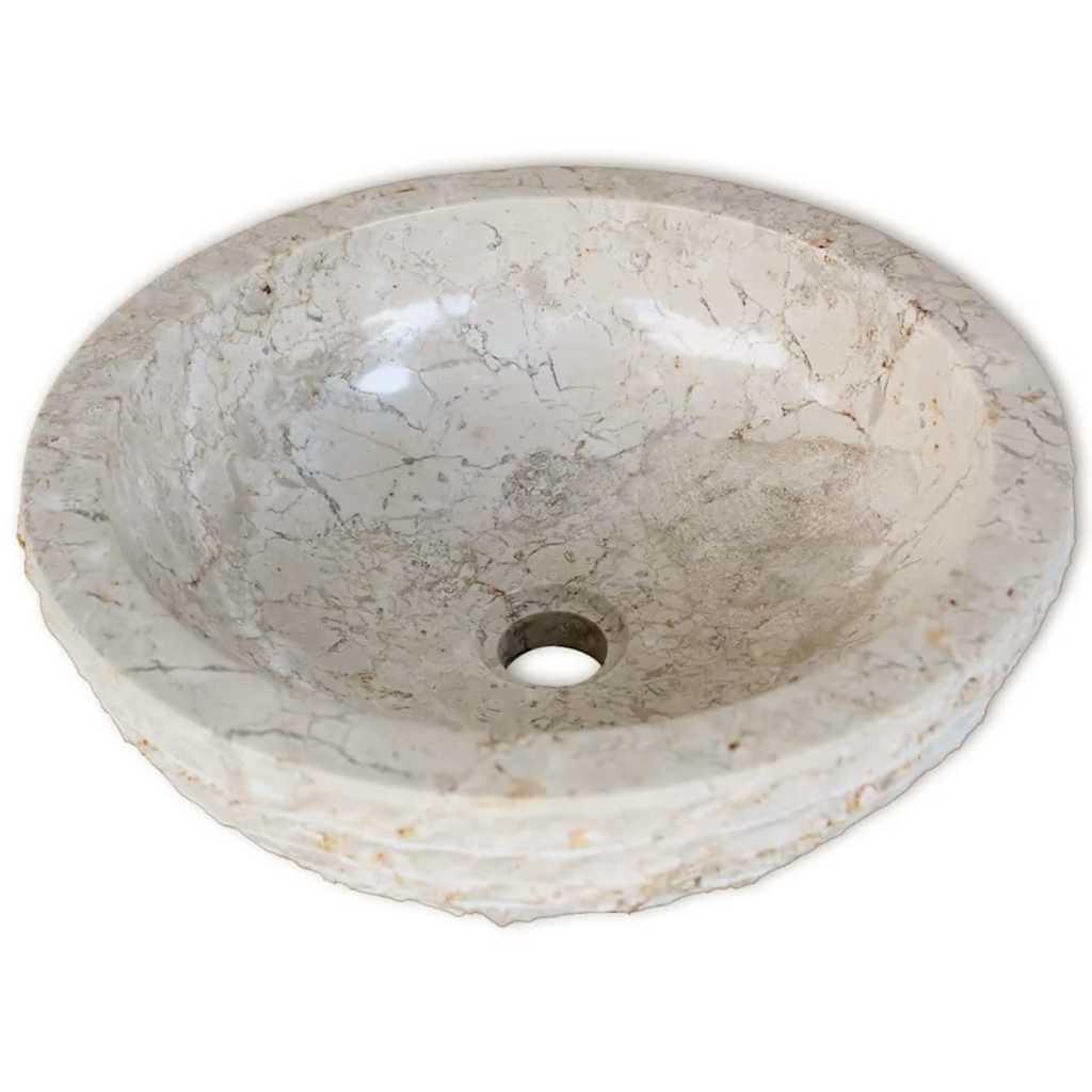 Waschbecken Marmor 40 cm Creme