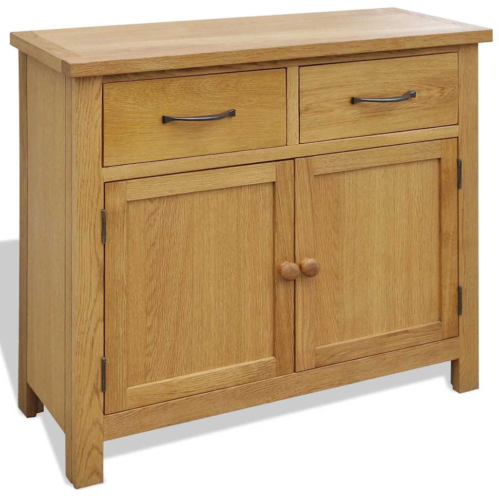 Sideboard 90x33,5x83 cm Massivholz Eiche