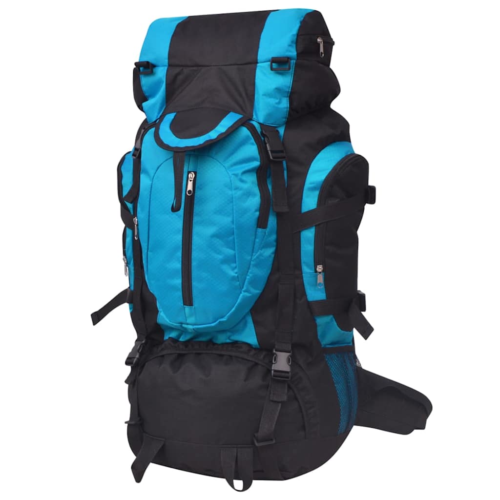 Wanderrucksack XXL 75 L Schwarz und Blau