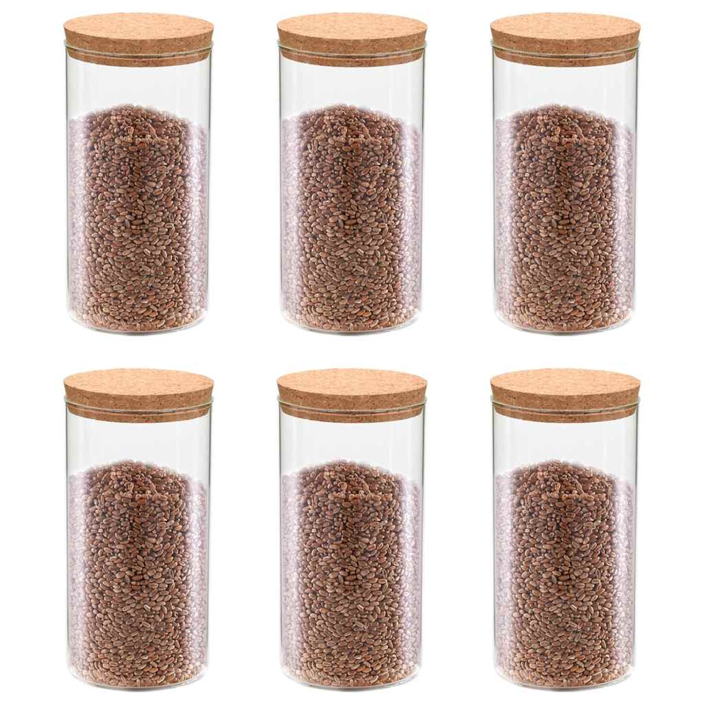 Vorratsgläser mit Korkdeckel 6 Stk. 1400 ml