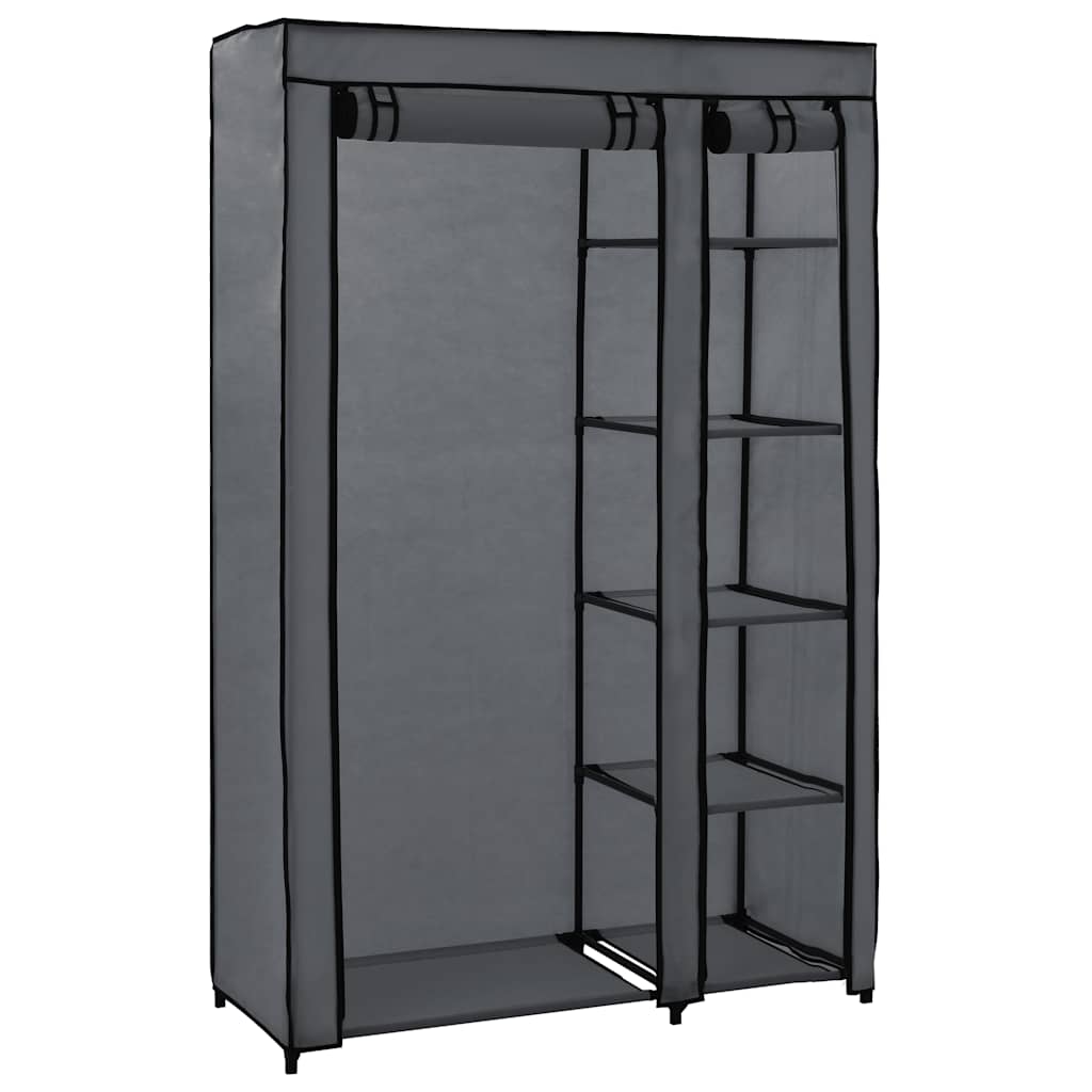 Faltschrank Grau 110x45x175 cm Stoff