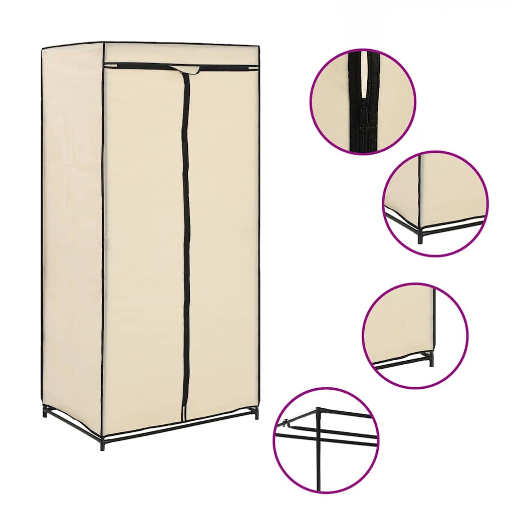 Kleiderschrank Creme 75×50×160 cm