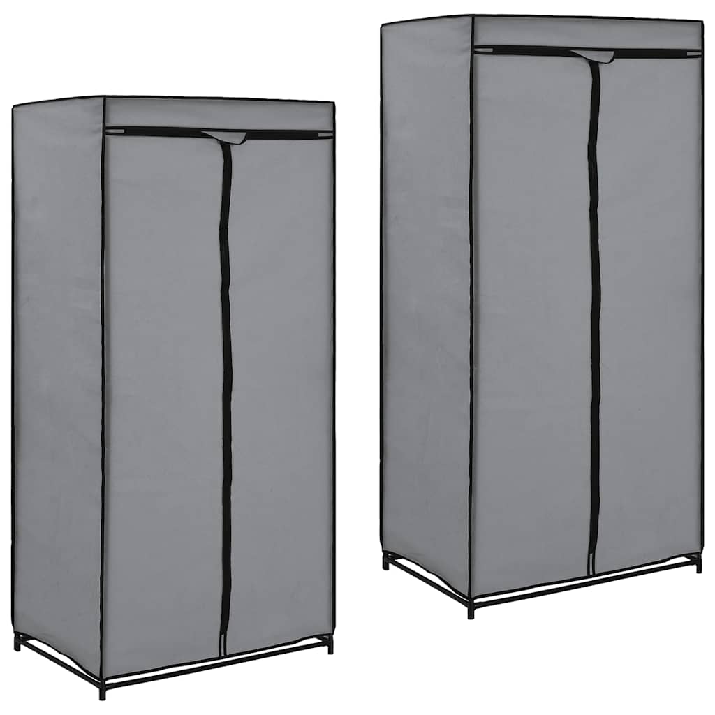 Kleiderschränke 2 Stk. Grau 75×50×160 cm