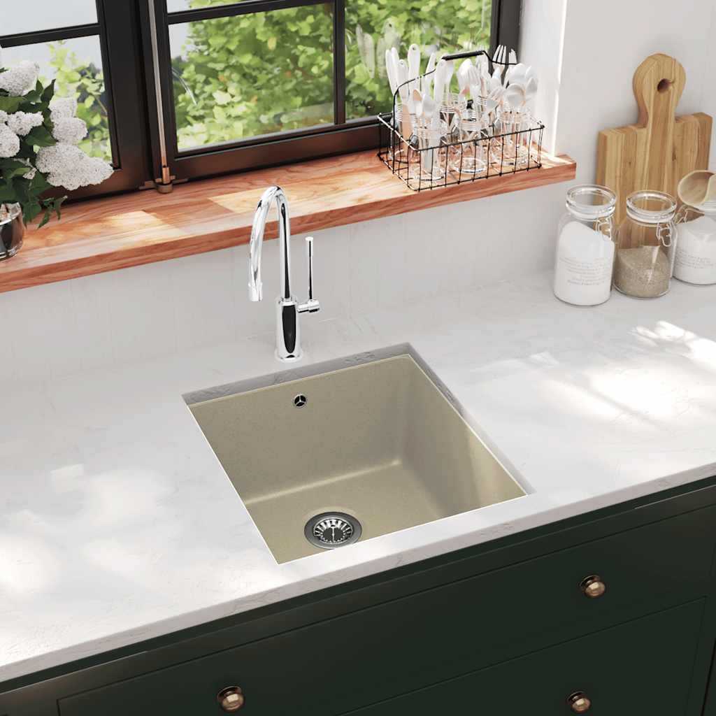 Granitspüle Einzelbecken Beige