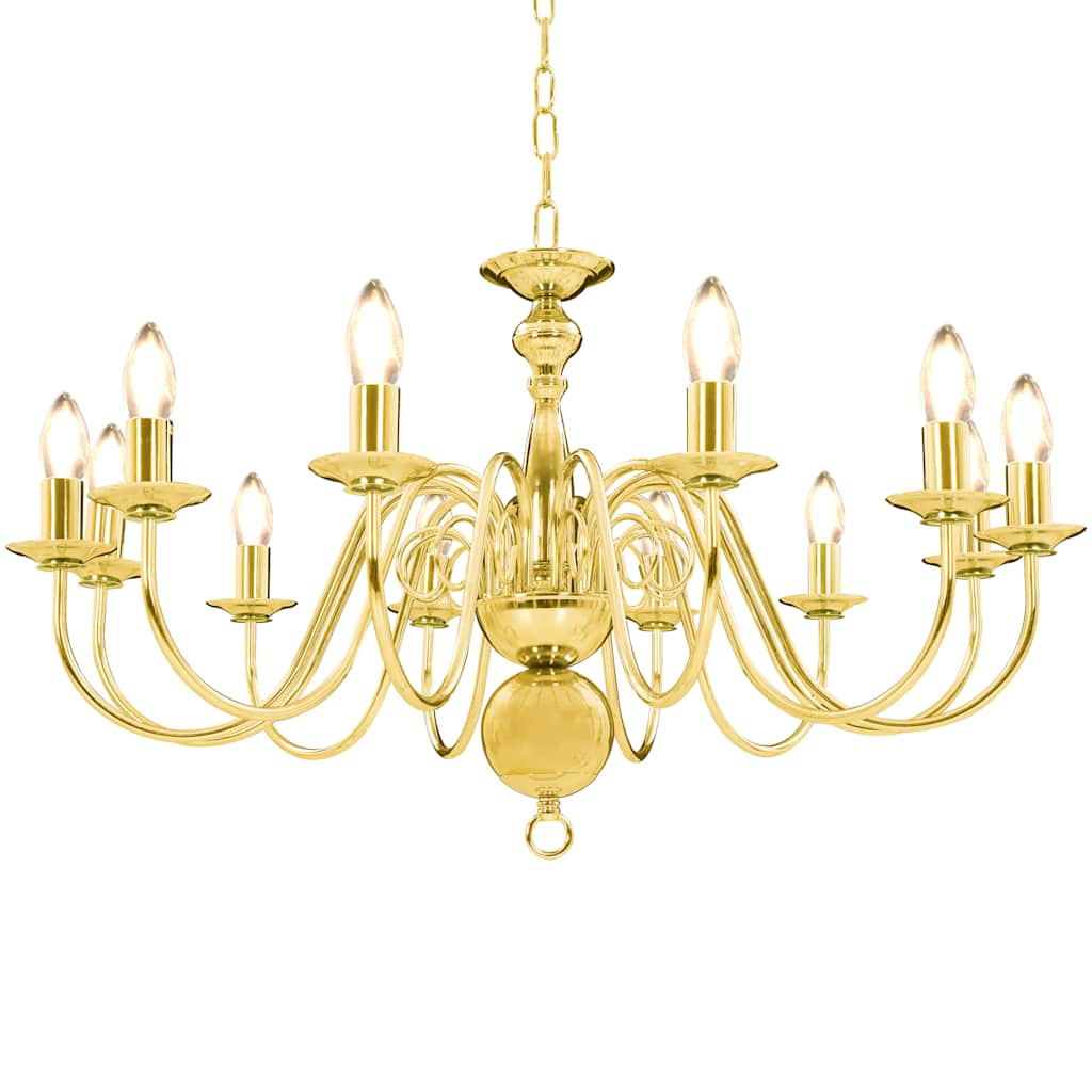 Kronleuchter Golden 12 x E14-Glühbirnen