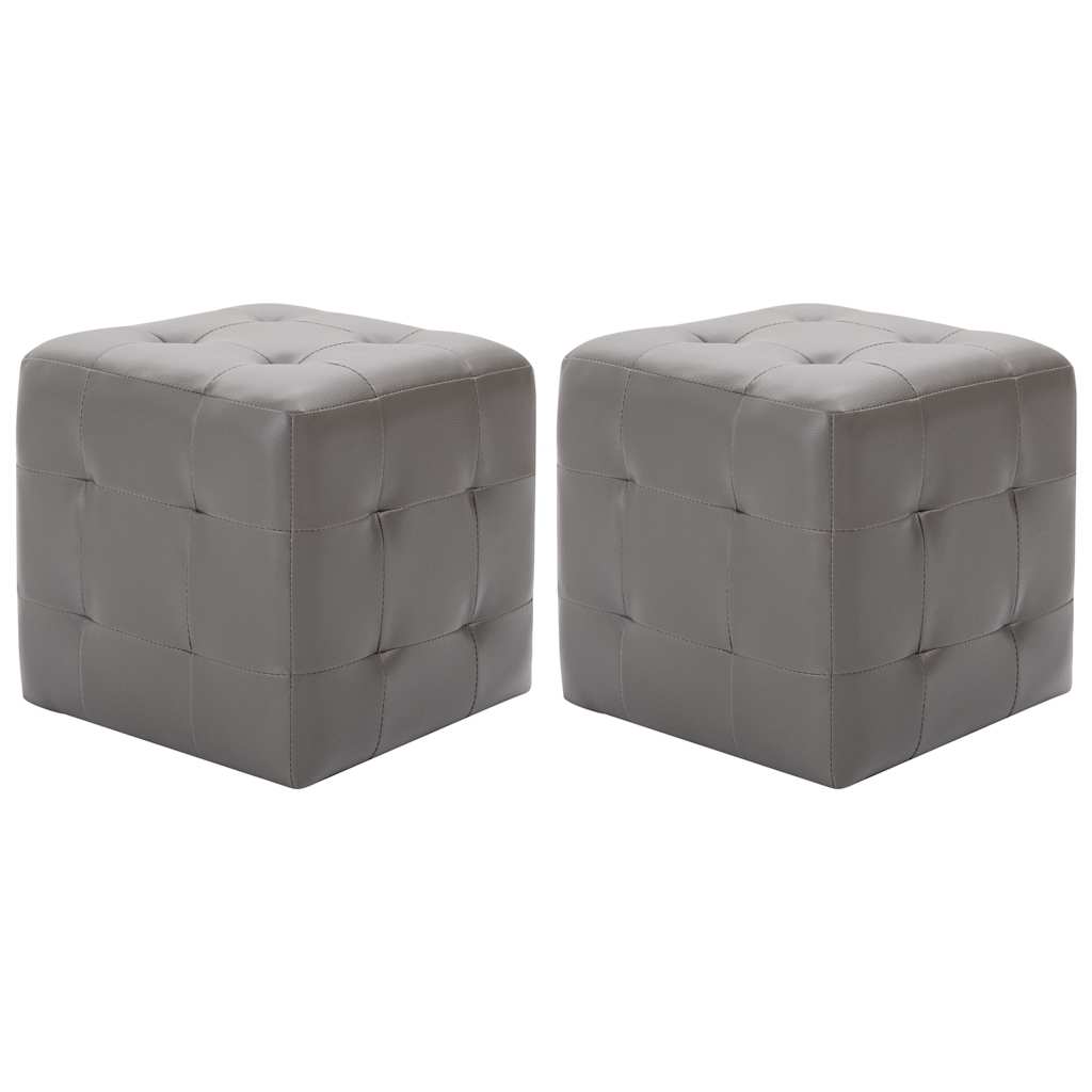 Nachttische 2 Stk. Grau 30×30×30 cm Kunstleder