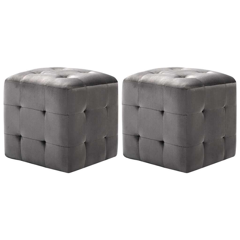 Nachttische 2 Stk. Grau 30×30×30 cm Samtstoff