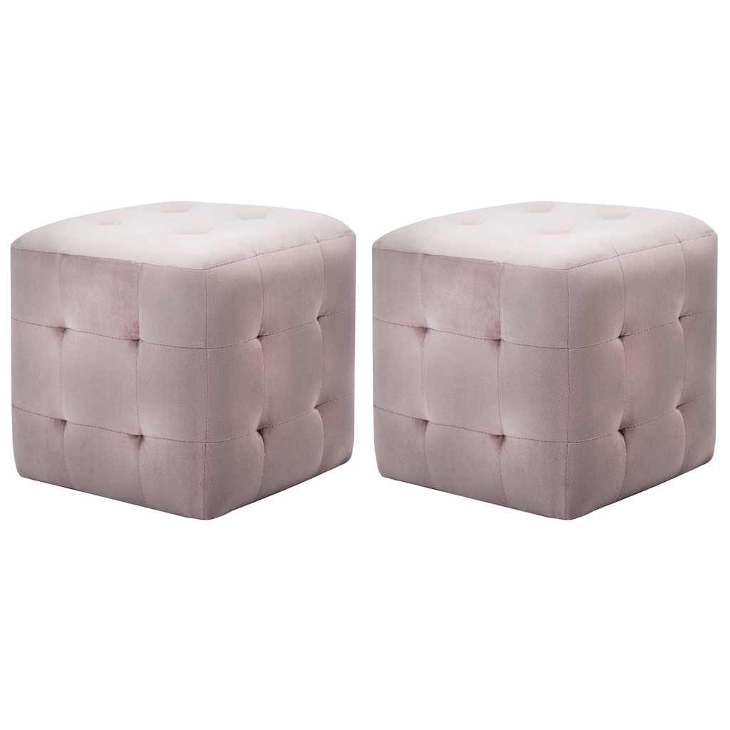 Nachttische 2 Stk. Rosa 30×30×30 cm Samtstoff