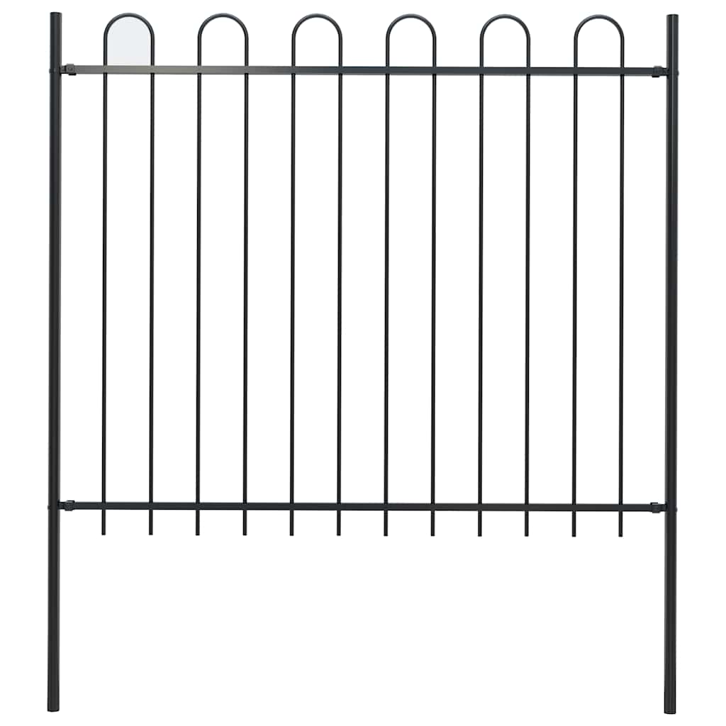 Gartenzaun BOXTEL mit Bügelaufsatz Stahl 170 x 150 cm Schwarz