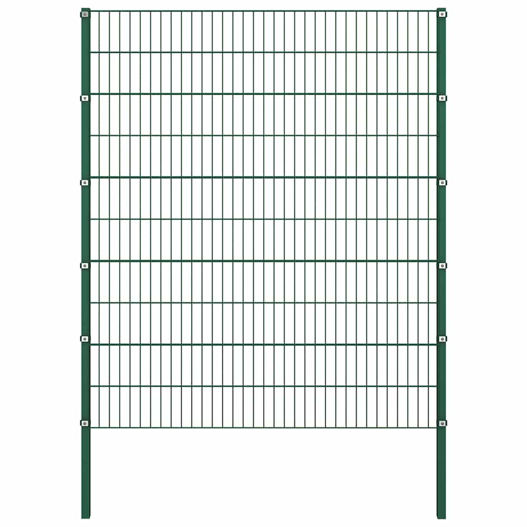 Zaunelement mit Pfosten Eisen 176,5 x 200 cm Grün