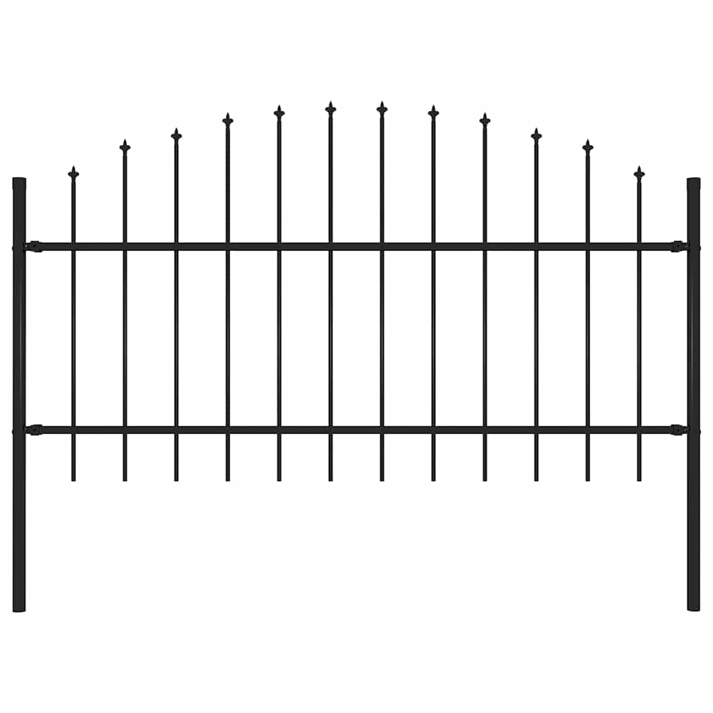 Gartenzaun Woerden mit Speerspitze Stahl 170 x 125 cm Schwarz