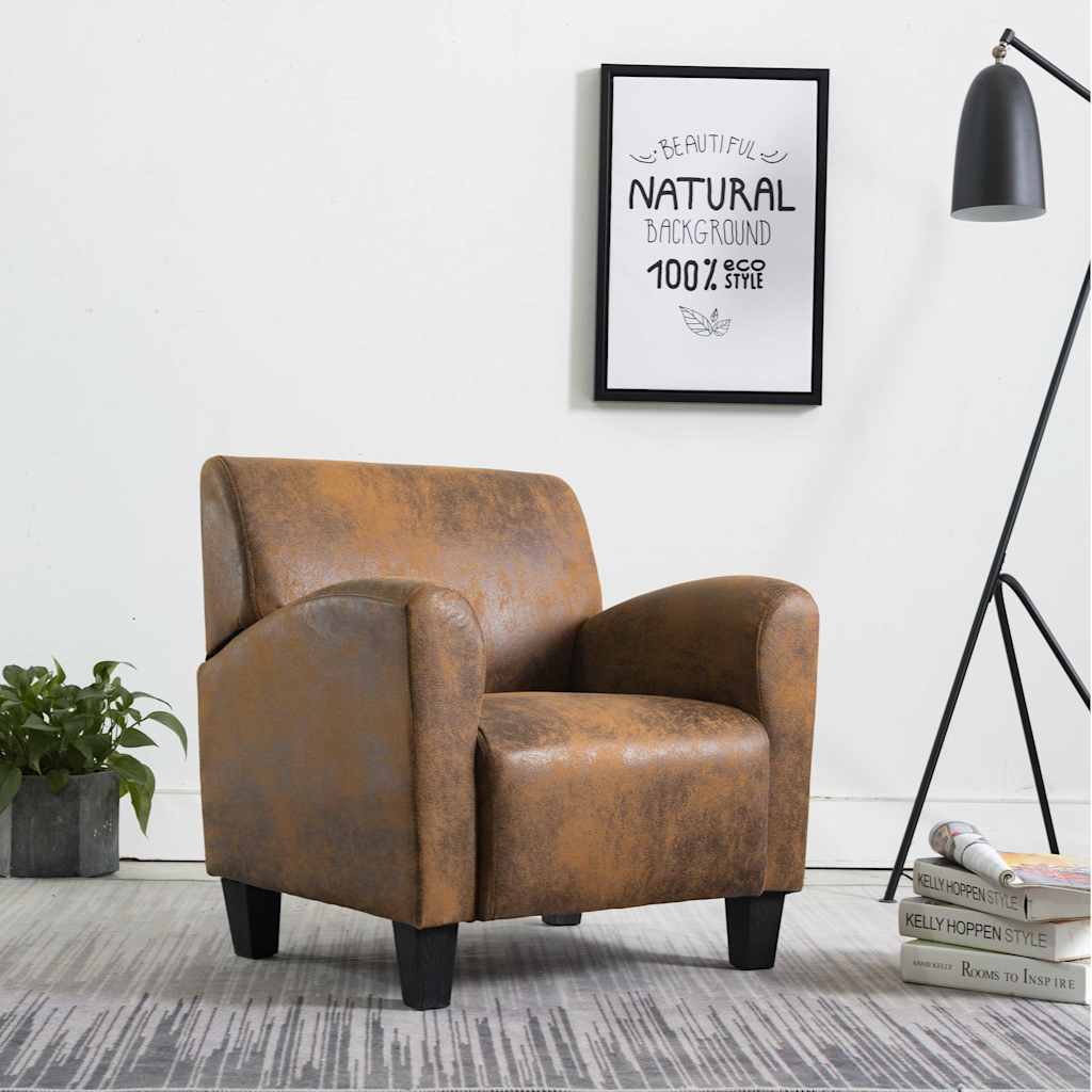 Sofasessel Braun 70x69x72 cm Wildlederimitat