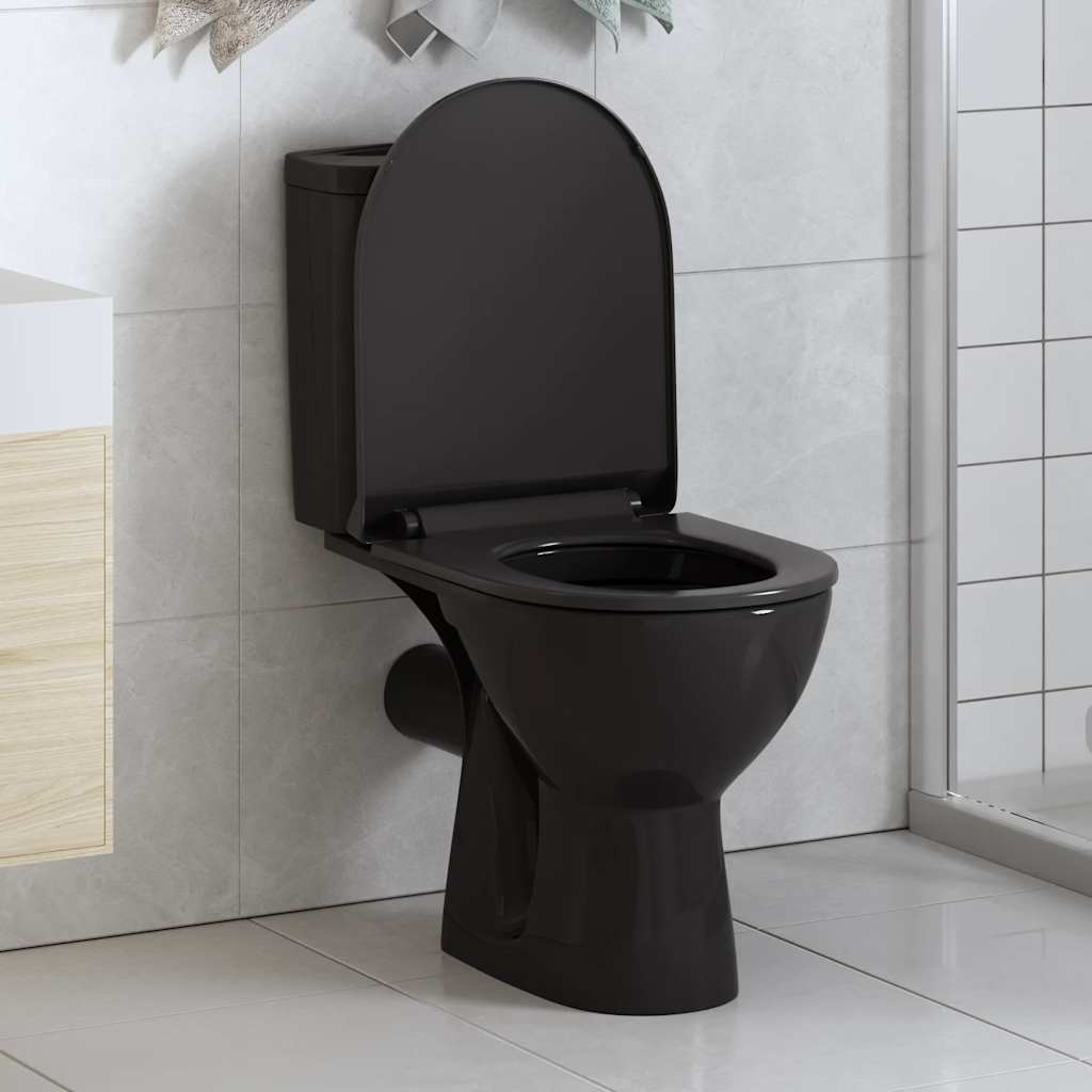 Toilettensitz mit Absenkautomatik und Quick-Release Schwarz