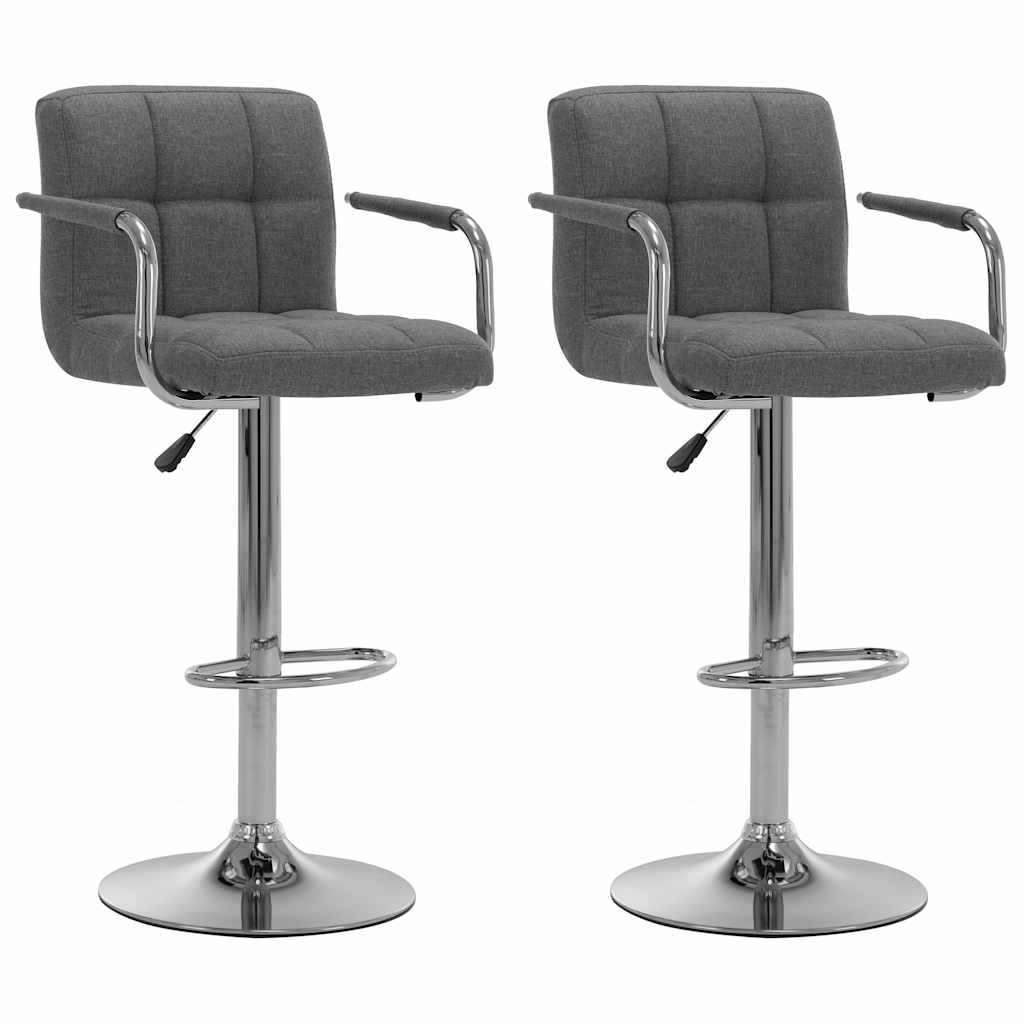 Barhocker 2 Stk. Hellgrau Stoff