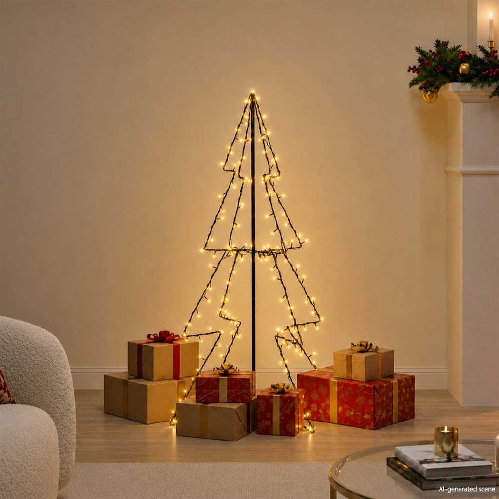 Weihnachtsbaum in Kegelform 160 LEDs Indoor & Outdoor 78x120 cm