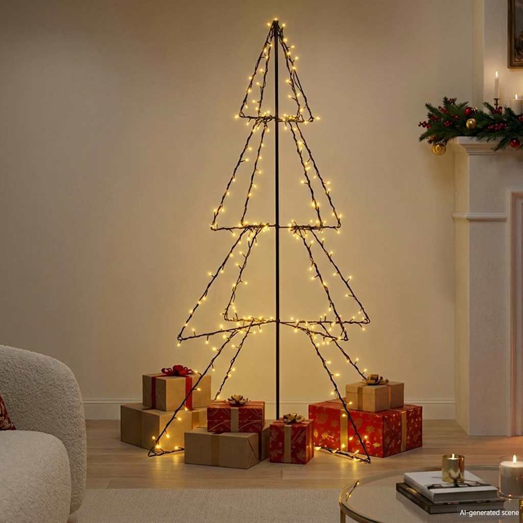 Weihnachtsbaum in Kegelform 240 LEDs Indoor Outdoor 115x150 cm