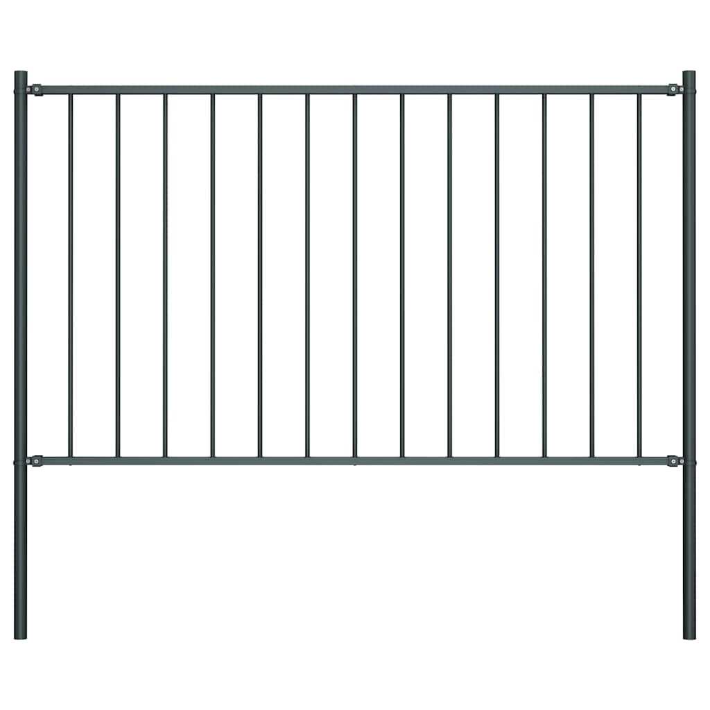 Zaunelement Woerden mit Pfosten Stahl 1,7 x 1,25 m Anthrazit