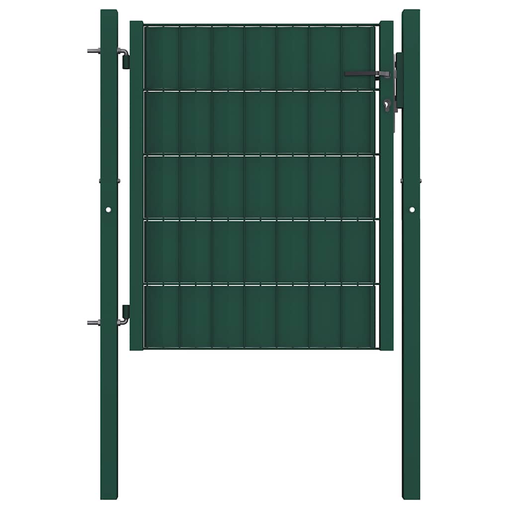 Zauntor aus PVC und Stahl 100 x 100 cm Grün