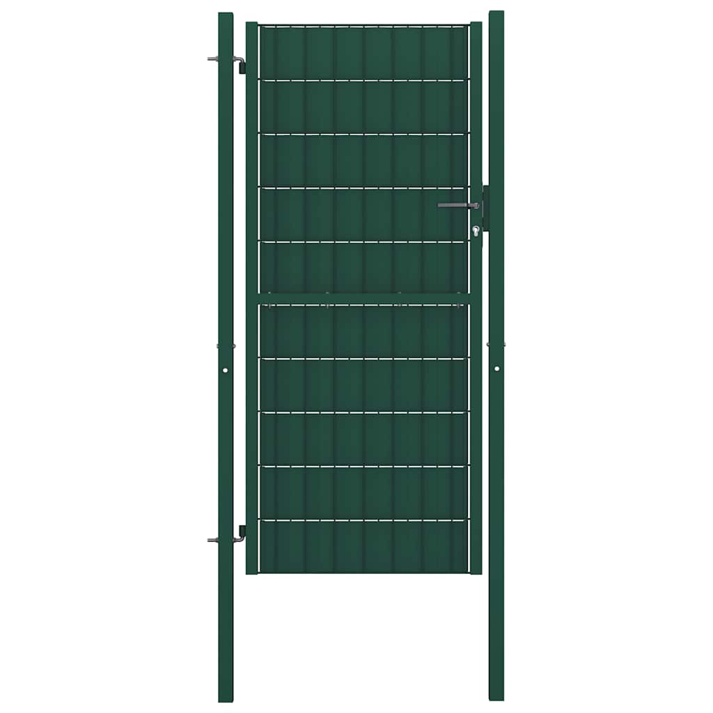 Zauntor aus PVC und Stahl 100 x 204 cm Grün