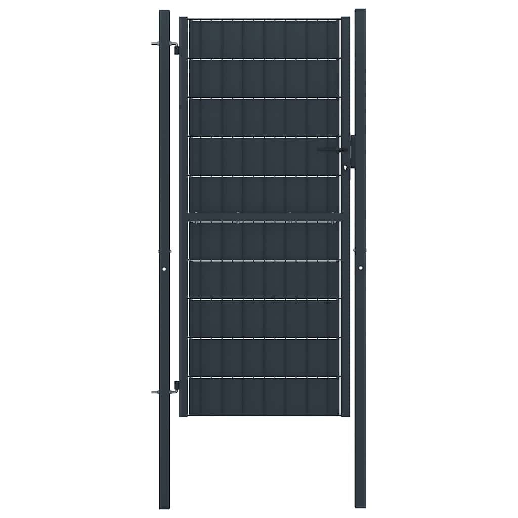 Gartentor aus PVC und Stahl 100 x 164 cm Anthrazit