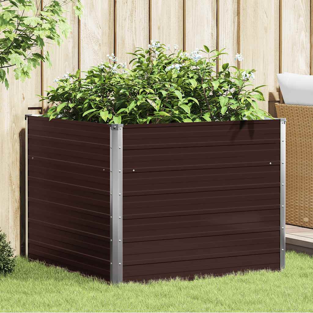 Hochbeet Braun 100 x 100 x 77 cm Verzinkter Stahl